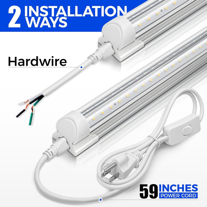 Barrina T8 LED Shop Lights 2FT, 20W 3000LM 5000K, 2 Pack, High Output Tube