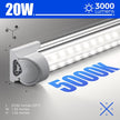 Barrina T8 LED Shop Lights 2FT, 20W 3000LM 5000K, 2 Pack, High Output Tube