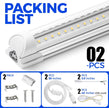 Barrina T8 LED Shop Lights 2FT, 20W 3000LM 5000K, 2 Pack, High Output Tube