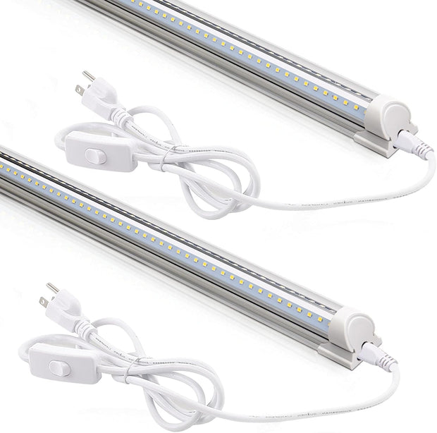 Barrina T8 LED Shop Lights 2FT, 20W 3000LM 5000K, 2 Pack, High Output Tube