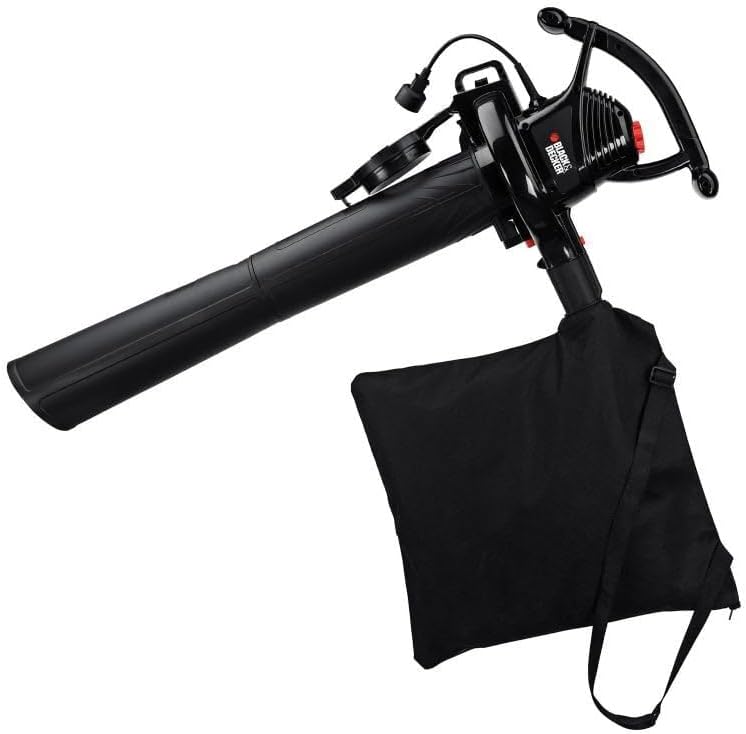BLACK+DECKER 3-in-1 Electric Leaf Blower, Leaf Vacuum, Mulcher, 12-Amp (BV3100)