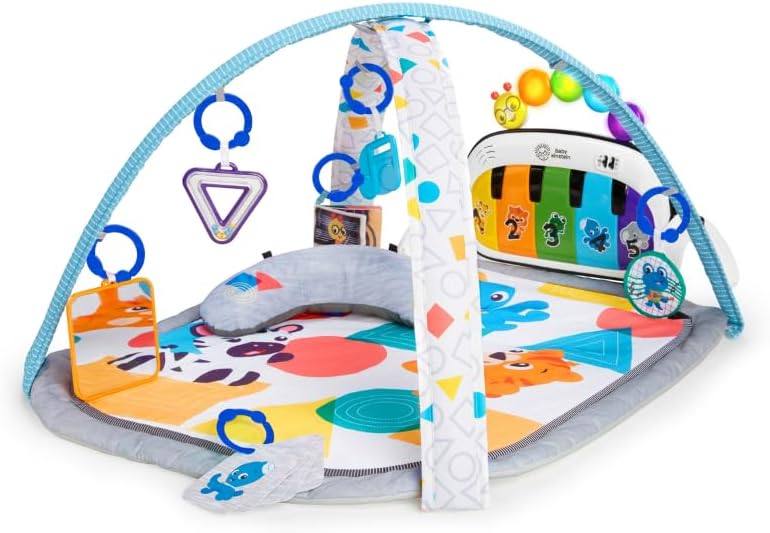 Baby Einstein 4-in-1 Kickin' Tunes Music and Language Play Gym and Piano Tummy Time Activity Mat
