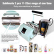 BetterSub Tumbler Mug Heat Press Machine 30 OZ 20 OZ 16 OZ Sublimation Straight Skinny Tumbler Mug Sublimation Print 11 OZ 15 OZ Sublimation Mug Heat Transfer (Teal)