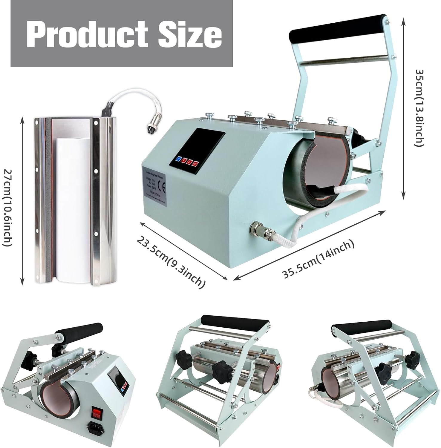 BetterSub Tumbler Mug Heat Press Machine 30 OZ 20 OZ 16 OZ Sublimation Straight Skinny Tumbler Mug Sublimation Print 11 OZ 15 OZ Sublimation Mug Heat Transfer (Teal)