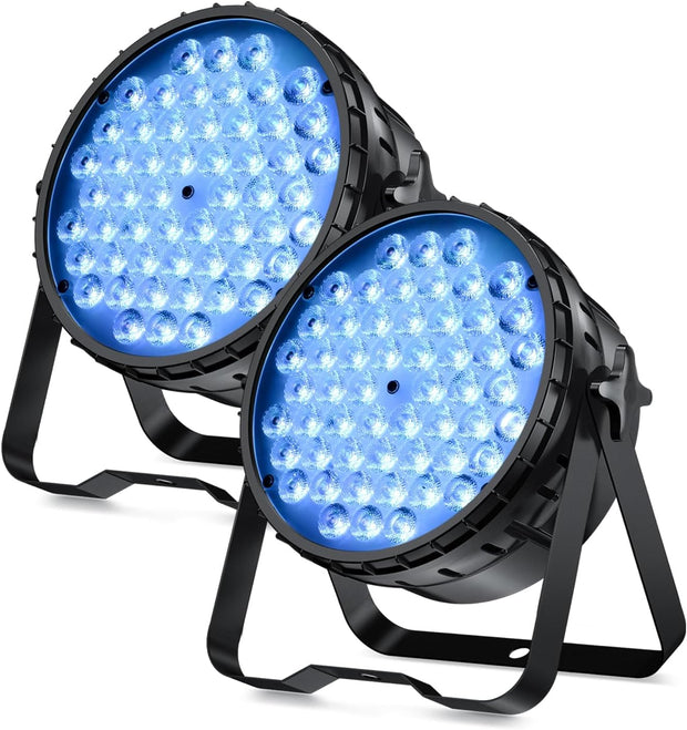 BETOPPER DJ Lights 2 Pack, 54x3W LED Par Lights, DMX Stage Lights Sound Activated, Strobe Wash Lights for Wedding, Church, Party, Club, Concert and Festival Events