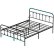 Queen Bed Frame with LED Lights and Charging Station, Metal Platform Bed Frame with Under Bed Storage, Black