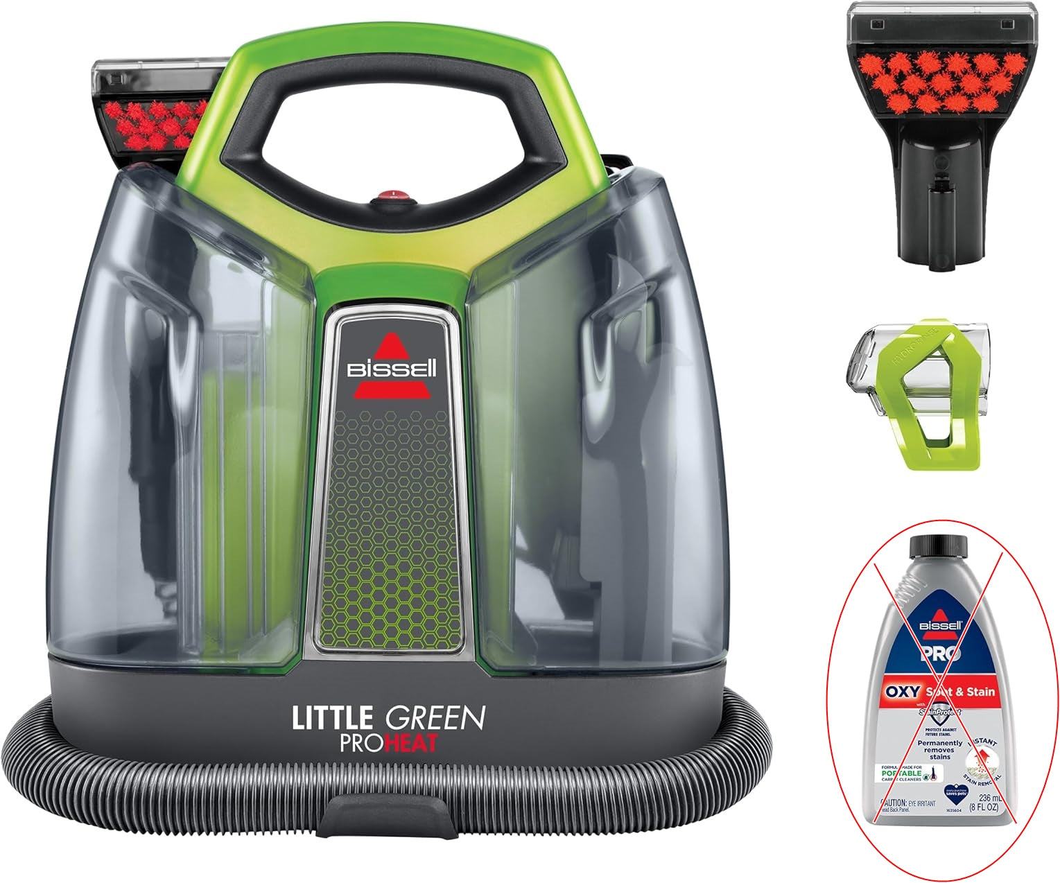 DEMO BISSELL Little Green ProHeat Portable Carpet & Upholstery Spot Cleaner with HydroRinse Self-Cleaning Tool