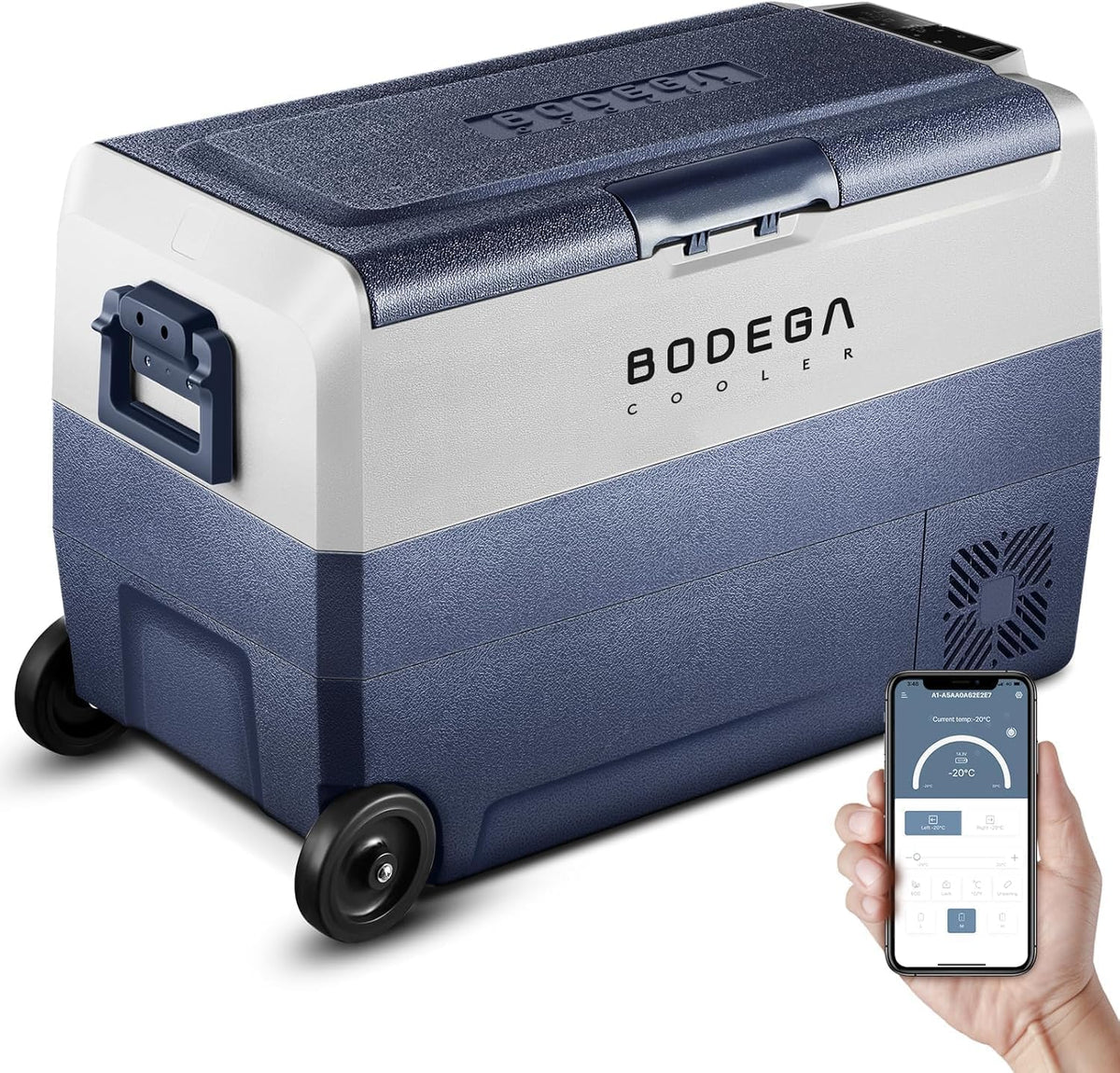 BODEGACOOLER 12 Volt Portable Refrigerator,64 Quart Car Fridge Dual Zone -4℉-68℉,60L Car Freezer APP Control