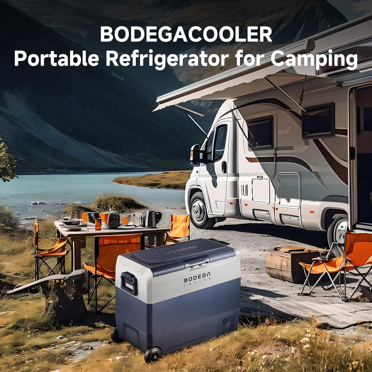 BODEGACOOLER 12 Volt Portable Refrigerator,64 Quart Car Fridge Dual Zone -4℉-68℉,60L Car Freezer APP Control