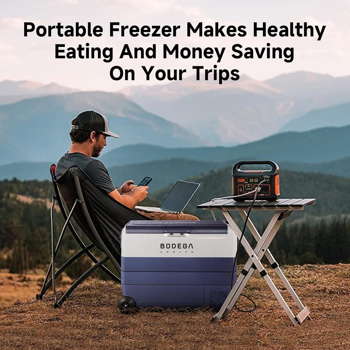 BODEGACOOLER 12 Volt Portable Refrigerator,64 Quart Car Fridge Dual Zone -4℉-68℉,60L Car Freezer APP Control