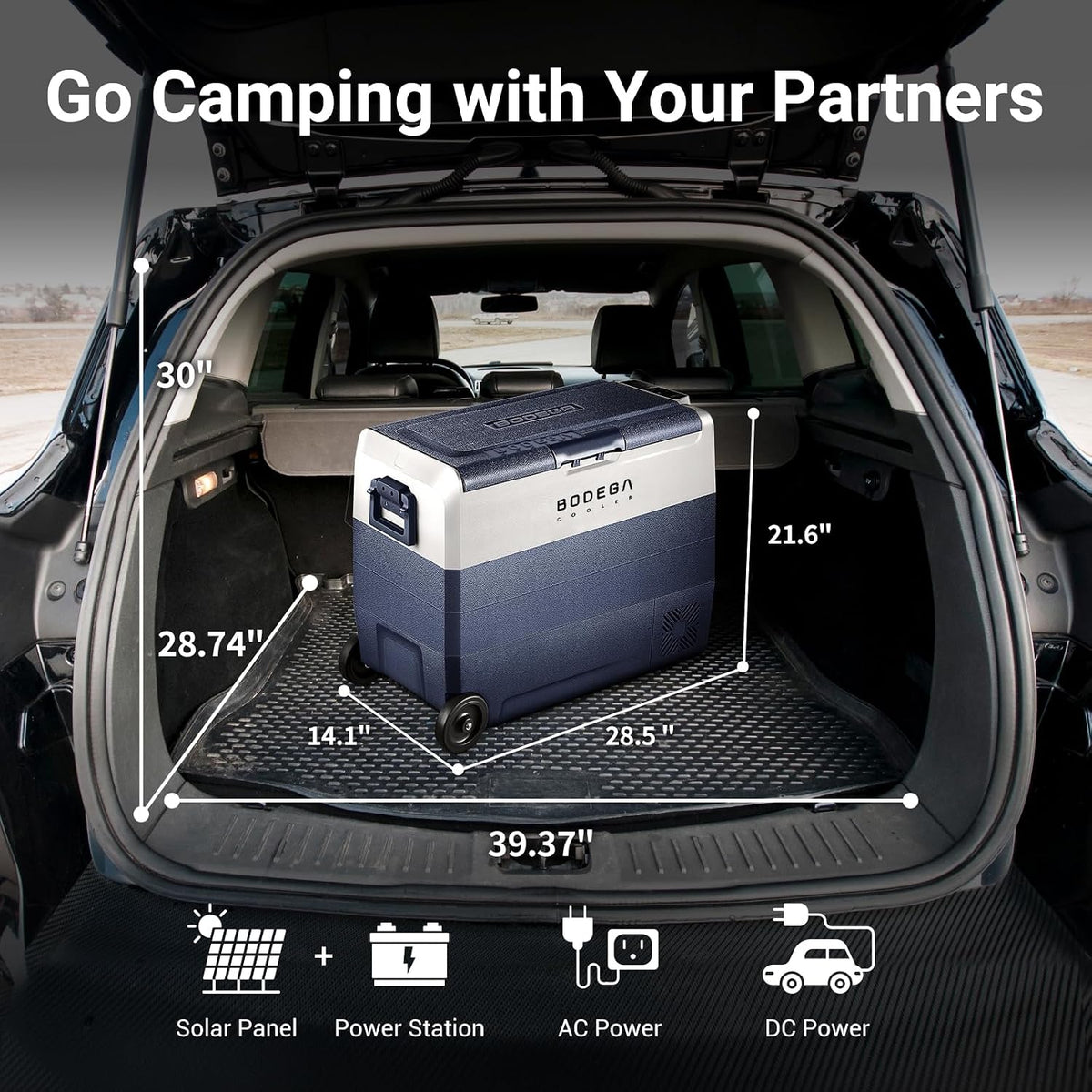 BODEGACOOLER 12 Volt Portable Refrigerator,64 Quart Car Fridge Dual Zone -4℉-68℉,60L Car Freezer APP Control