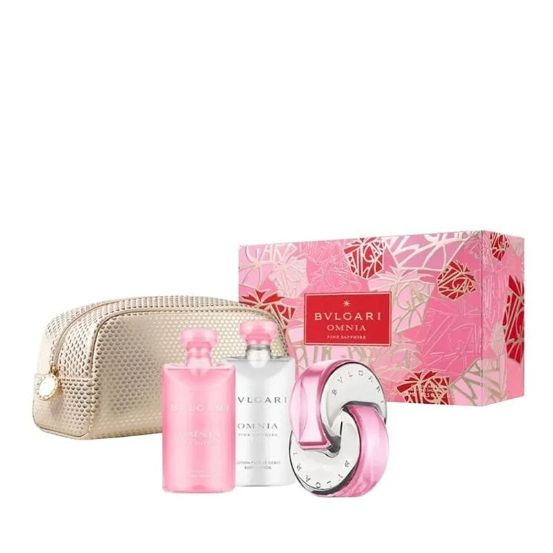 BULGARI OMNIA SAPHIRE Gift Set Contains: EDT 65ml + Body Lotion 75ml + Shower Gel 75ml + Pouch