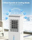 NEW/ OPEN BOX Mobile Evaporative Cooling Unit with 12L Water Tank, Quiet 35dB Air Cooler, 120° Auto Swing 3-Speed 70W Energy Saving Fan