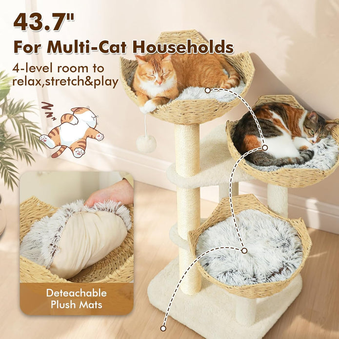 Road Modern Cat Tree with Baskets, 44
