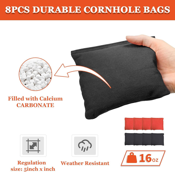 Cornhole Boards Set 3x2ft with 8 Bean Bags for Toss Beach Game Corn Hole