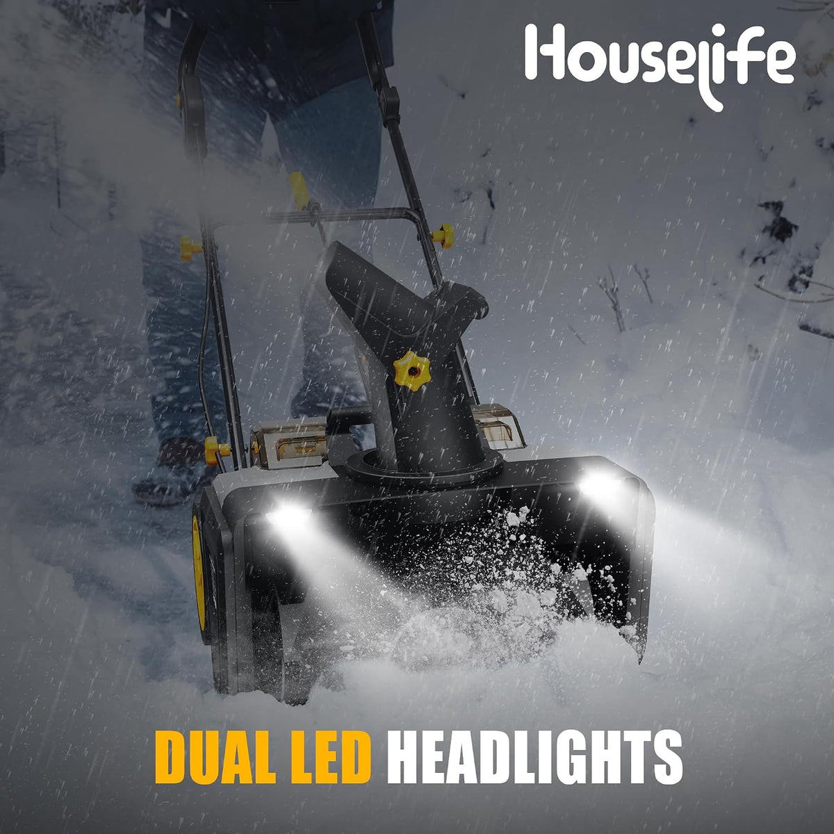 Cordless Snow Blower Compatible with DeWalt 20V Battery(Tool Only), 20'' Brushless Electric Snow Thrower with Rotating Chute