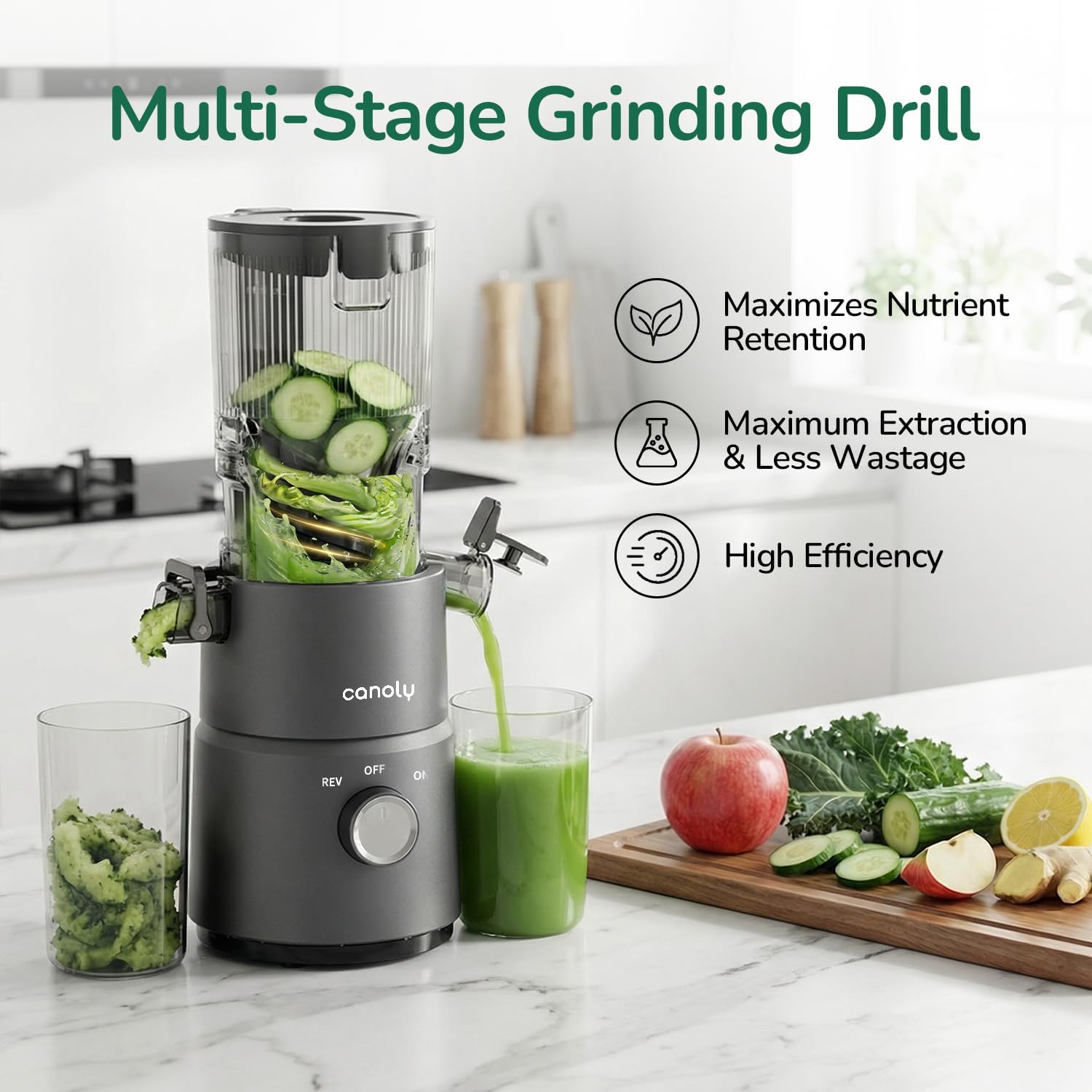 Canoly C03 Cold Press Juicer, 4.5