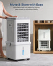 NEW/ OPEN BOX Mobile Evaporative Cooling Unit with 12L Water Tank, Quiet 35dB Air Cooler, 120° Auto Swing 3-Speed 70W Energy Saving Fan