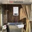 Camplux 10L Outdoor Portable Gas Water Heater, Tankless Propane Water Heater with Overheating Protection, Instant Propane Hot Water Heater for RV, Camping, Cabins, Barns, White