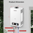 Camplux 10L Outdoor Portable Gas Water Heater, Tankless Propane Water Heater with Overheating Protection, Instant Propane Hot Water Heater for RV, Camping, Cabins, Barns, White