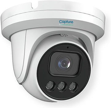R2-5MPFXTUR WDR IR Turret IP Camera, White; 5MP Resolution; 2.8mm Max Focal Length; IR Distance up to 98 Feet; 2560 x 1920 True Day/Night; MicroSD Card Support; PoE/12VDC