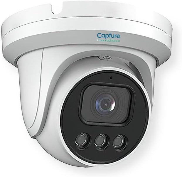 R2-5MPFXTUR WDR IR Turret IP Camera, White; 5MP Resolution; 2.8mm Max Focal Length; IR Distance up to 98 Feet; 2560 x 1920 True Day/Night; MicroSD Card Support; PoE/12VDC