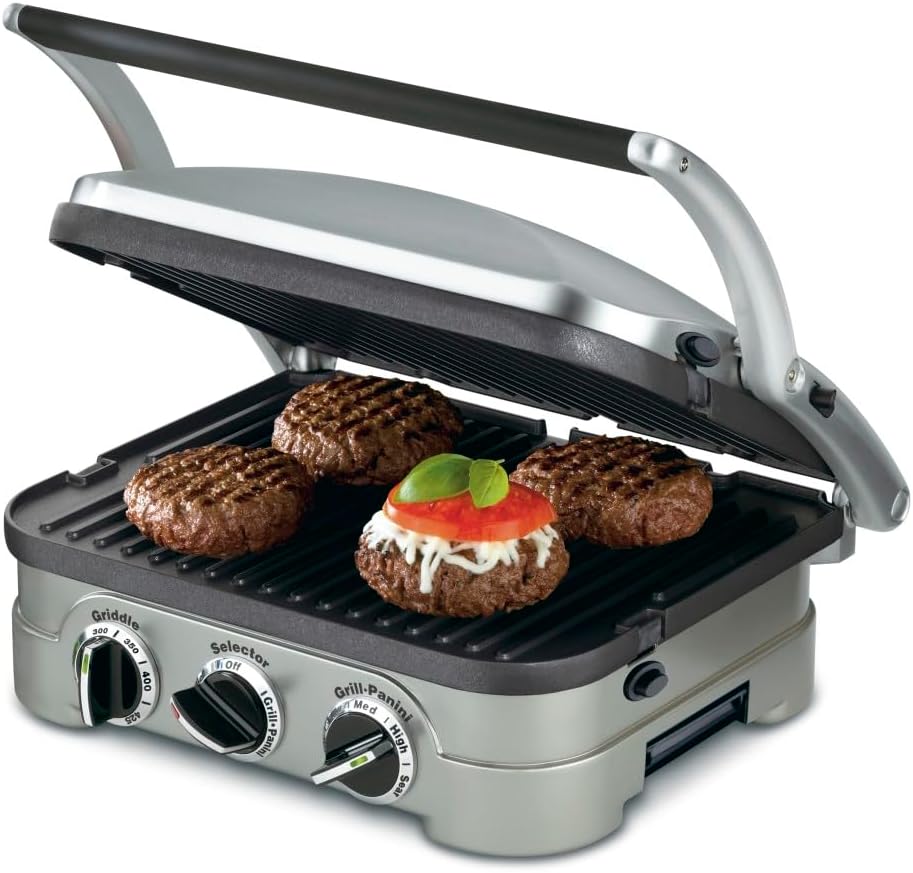 Cuisinart Panini Press and Grill, 1500W 5-in-1 Griddler, Dishwasher-Safe
