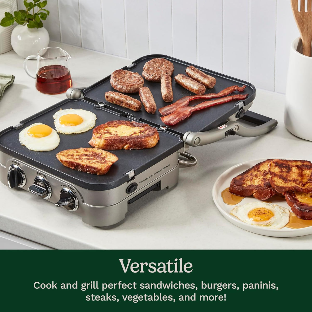 Cuisinart Panini Press and Grill, 1500W 5-in-1 Griddler, Dishwasher-Safe