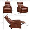 Comhoma Push Back Faux Leather Massage Recliner with Footrest, Brown