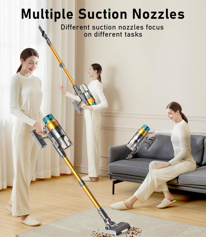 Cordless Vacuum Cleaner 600W 55Kpa Stick Vacuum,Up to 55Mins, Vacuum Cleaners