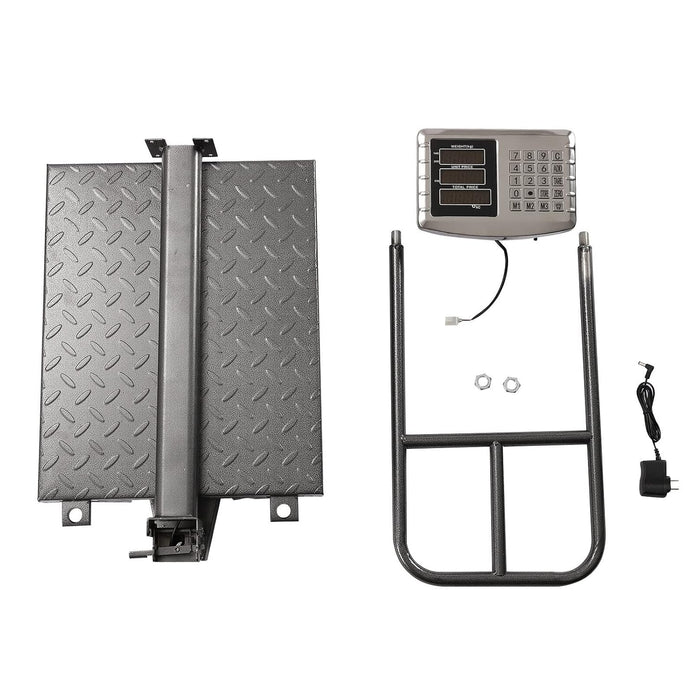 660 lb Floor Digital Scale with Removable Guardrail Industrial Platform Scale with Accurate LB/KG
