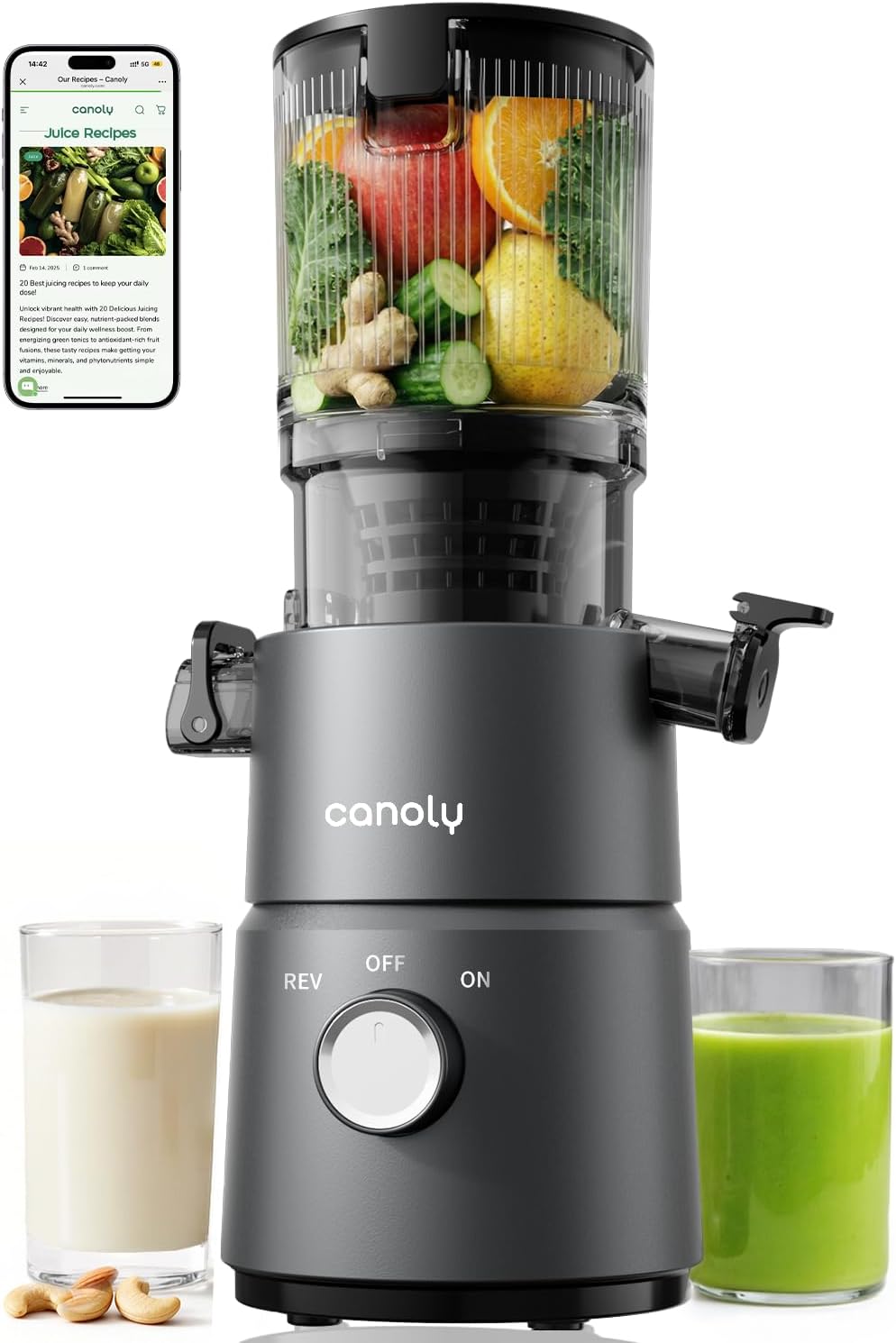 Canoly C03 Cold Press Juicer, 4.5