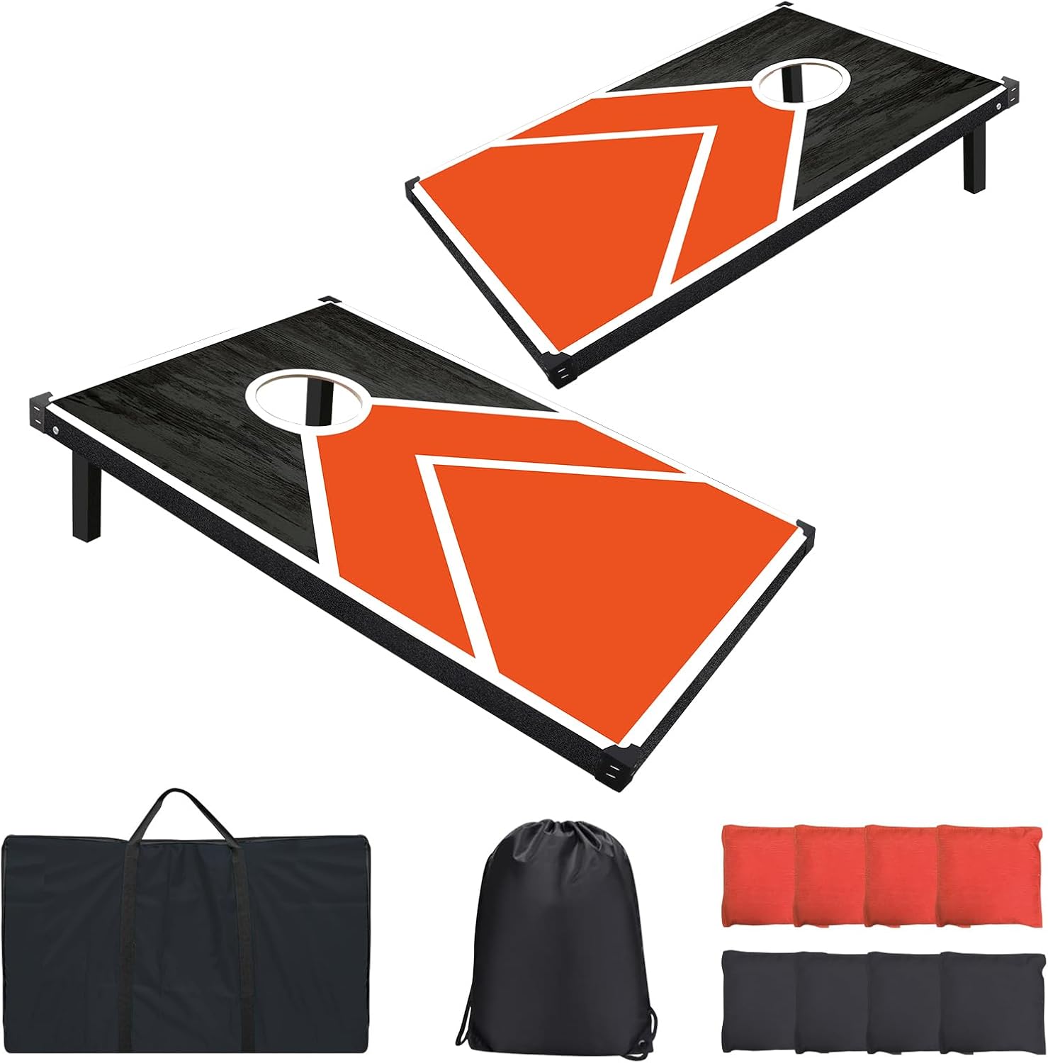 Cornhole Boards Set 3x2ft with 8 Bean Bags for Toss Beach Game Corn Hole