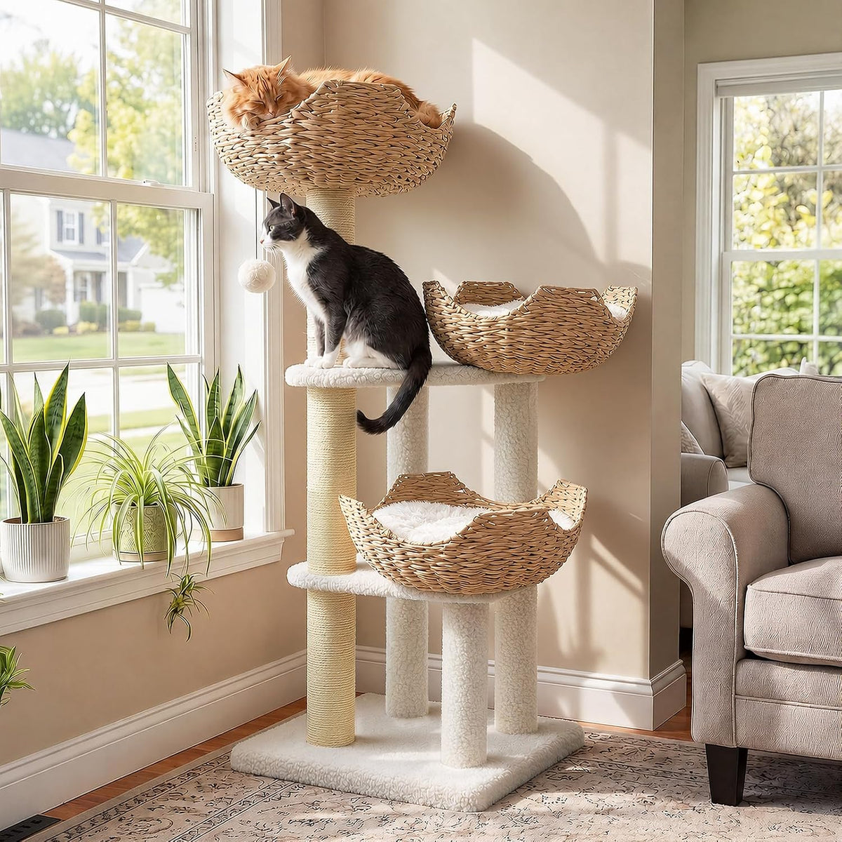 Road Modern Cat Tree with Baskets, 44