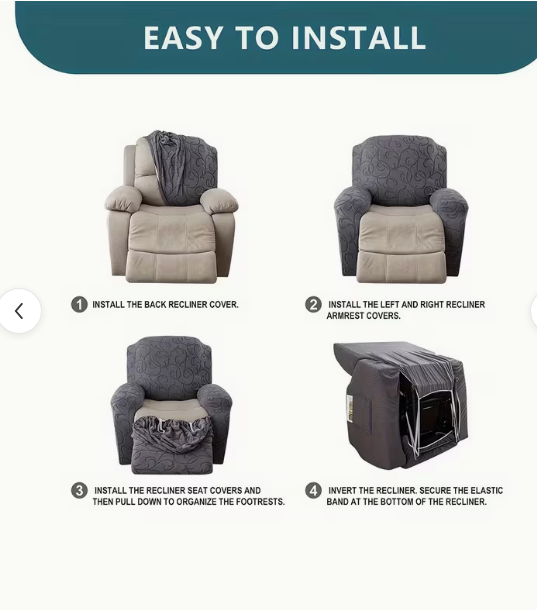 4pcs Set Jacquard Velvet Leopard Print Chivas Single Recliner Sofa Cover