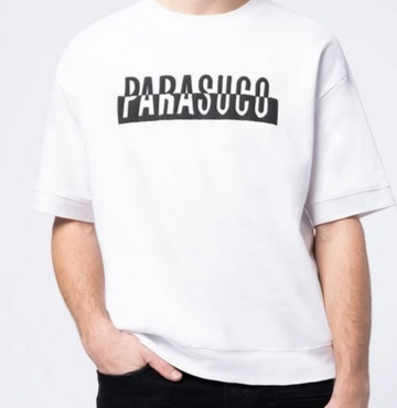 PARASUCO CREW NECK TEES, White ,Size M