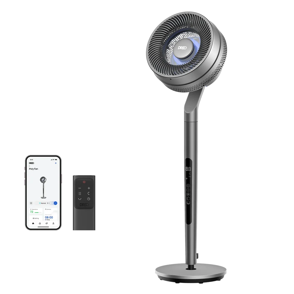 DREO TurboPoly Fan 715S Smart Pedestal Air Circulator Fan