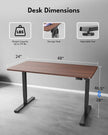 USED/LIKE NEW / Standing Desk, Height Adjustable Electric Stand up Desk, 48 x 24 Inches Sit Stand Home Office Desk with Splice Board, Walnut Top & Black Frame