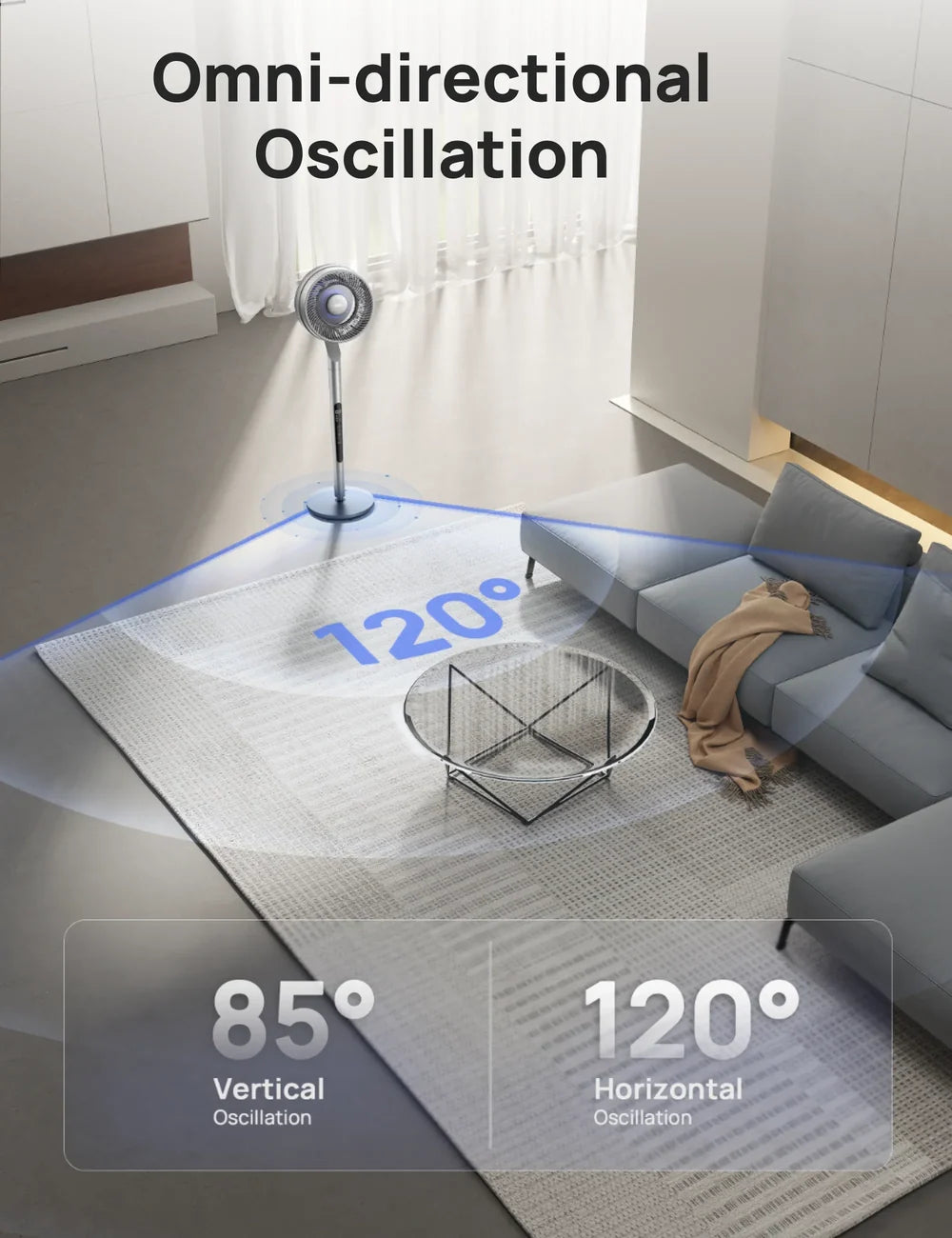 DREO TurboPoly Fan 715S Smart Pedestal Air Circulator Fan
