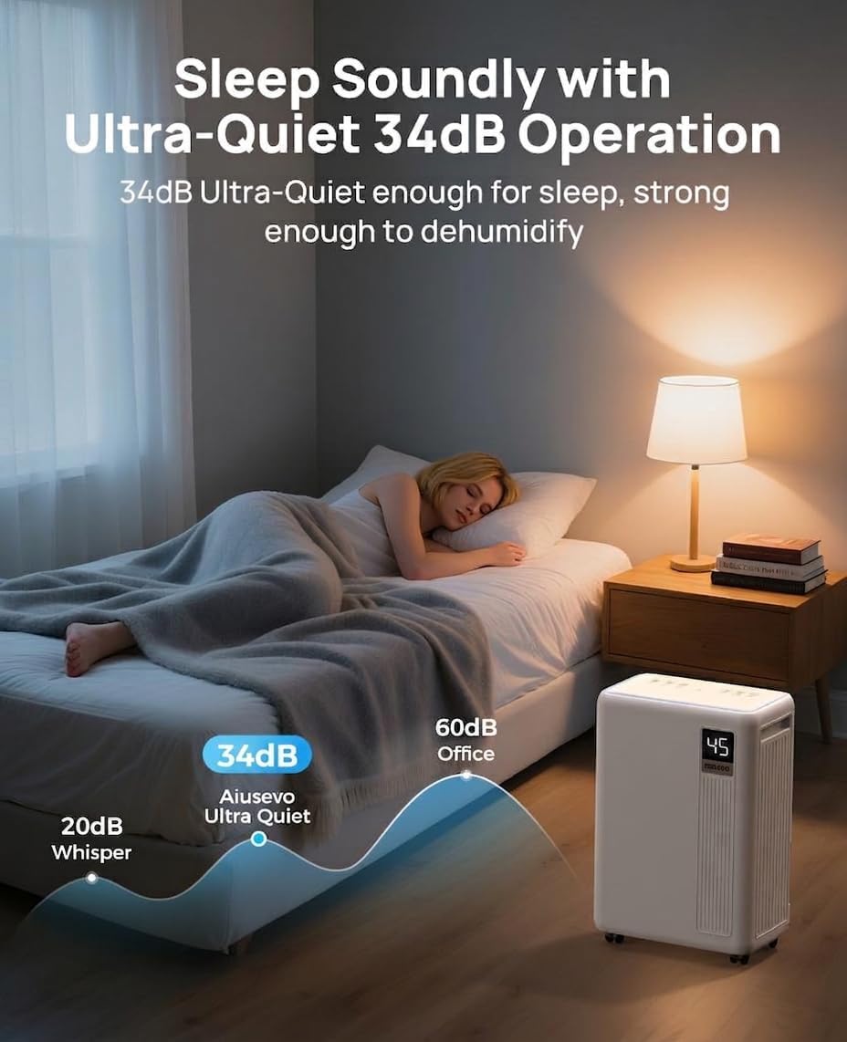 30 Pint Dehumidifier, 2500 Sq. ft Dehumidifier for Basement with Drain Hose | Dehumidifiers for Home, RV, Bathroom, Bedroom, Garage, Intelligent Humidity Control
