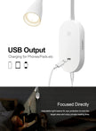 deeloop LED Wall Mount Reading Lamp, CRI 95+ Wall Sconce Light with 10W USB Output，4 Color 5 Dimming Touch Control Wall Lamps with 4 Hours Auto-Off Bed Lighting Spotlight