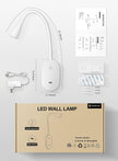 deeloop LED Wall Mount Reading Lamp, CRI 95+ Wall Sconce Light with 10W USB Output，4 Color 5 Dimming Touch Control Wall Lamps with 4 Hours Auto-Off Bed Lighting Spotlight