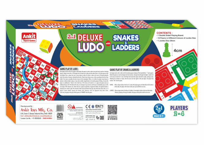 Ankit Toys & Games Ludo & Snake & Ladders Board Game Set for 6+ Years Kids & Adults