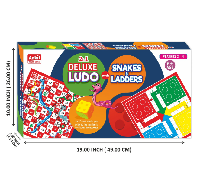 Ankit Toys & Games Ludo & Snake & Ladders Board Game Set for 6+ Years Kids & Adults
