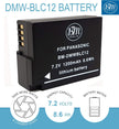 BM Premium High Capacity DMW-BLC12 Battery and Battery Charger for Panasonic Lumix DC-FZ1000 II DC-G97 DC-G95 DMC-G85 DMC-GH2 DMC-G5 DMC-G6K DMC-G7 DMC-GX8 DMC-FZ200 DMC-FZ300 FZ1000 DMC-FZ2500 Camera