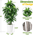 Artificial Dracaena Tree Indoor, 6FT Tall Fake Tree with White Tall Planter