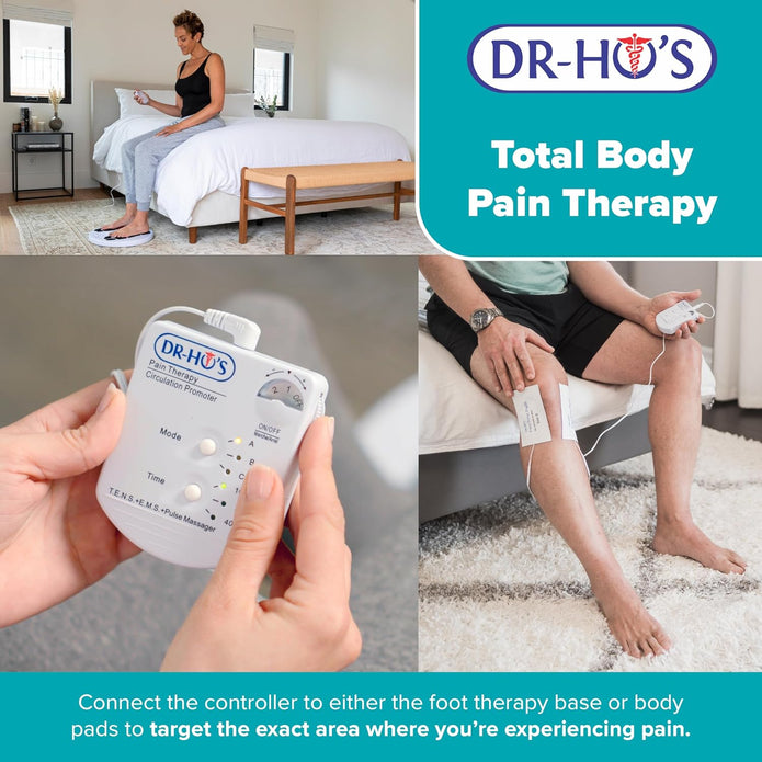 DR-HO'S Circulation Promoter Essential Package – 4-in-1 Therapy Device with TENS, EMS, NMES & AMP Technologies – Supports Circulation, Foot & Leg Comfort