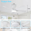 NEW/OPEN BOX 42 '' Low Profile Flush Mount  5-Blade, 6 Speeds Ceiling Fan with Lights/White