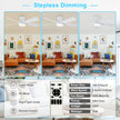 NEW/OPEN BOX 42 '' Low Profile Flush Mount  5-Blade, 6 Speeds Ceiling Fan with Lights/White