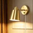 Plug in Wall  Dimmable Wall Sconces Adjustable Wall Lights with Plug in Cord,Gold